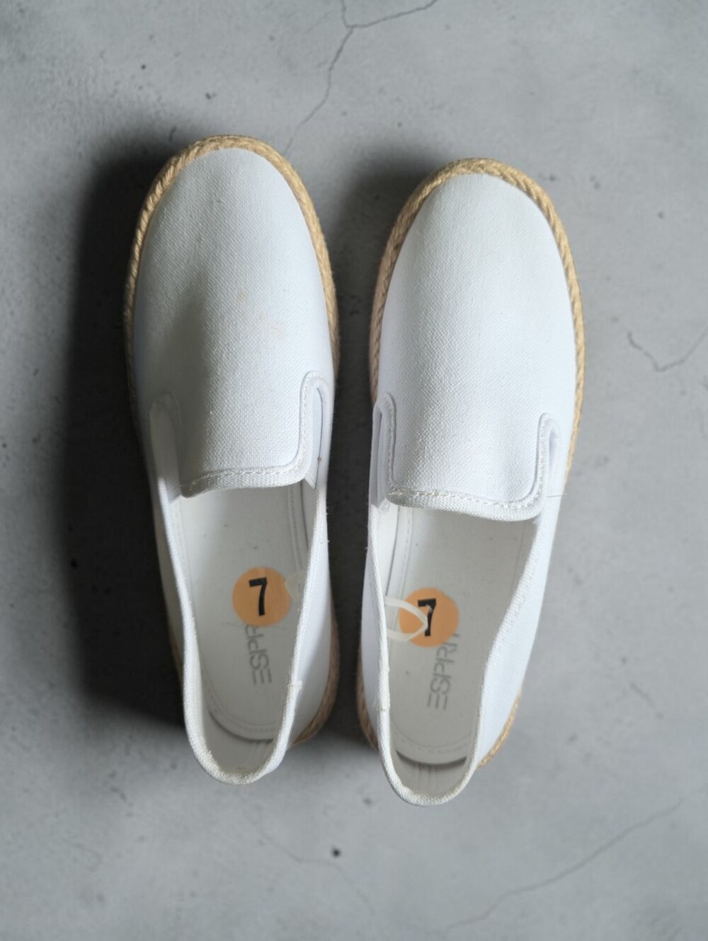 Esprit White Canvas Slip-On Espadrille Loafers